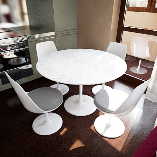 3D Table and Chairs kit Veranda round kit - 3D гарнитур из стульев и стола округлой формы
