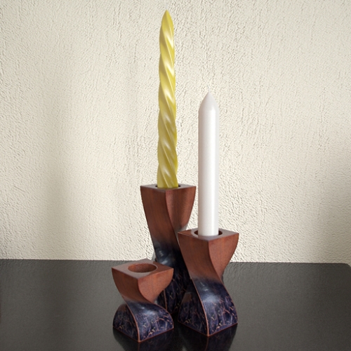 3D Wooden twisted candlesticks - 3D модель деревянного закрученного подсвечника