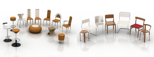 3D Chairs collection - 3D модели стульев и кресел
