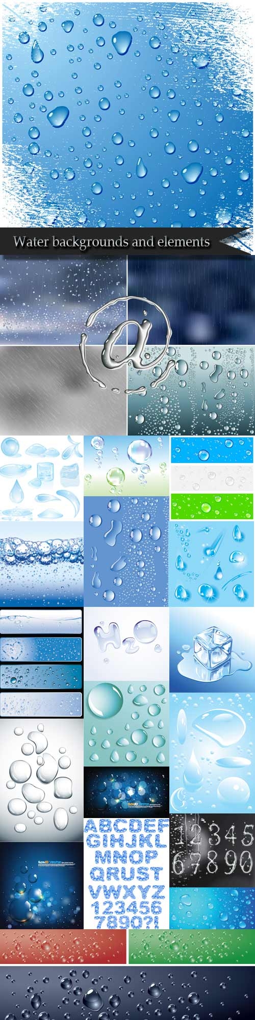 Water backgrounds and elements