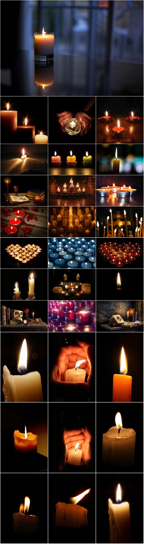 Romance of candles raster graphics