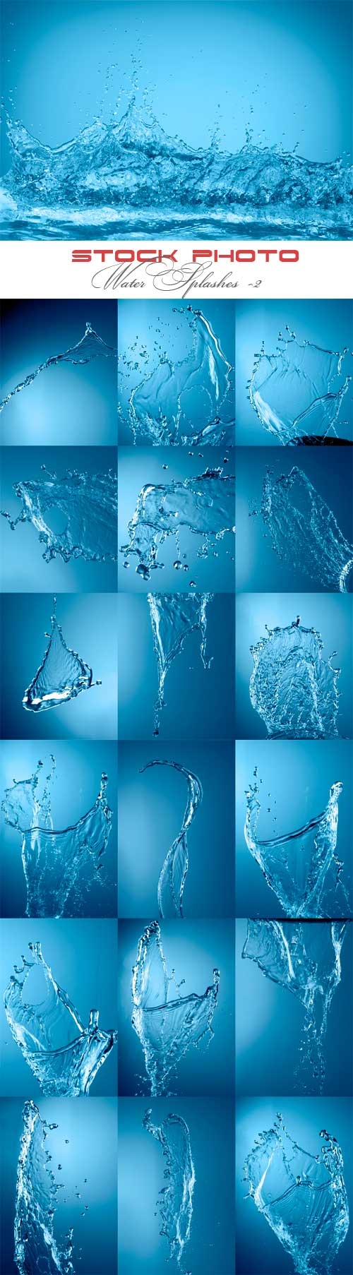 Water splashes raster graphics -2