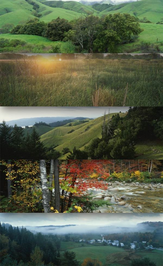 Панорамные изображения природы (горы, леса, поля, водоемы)