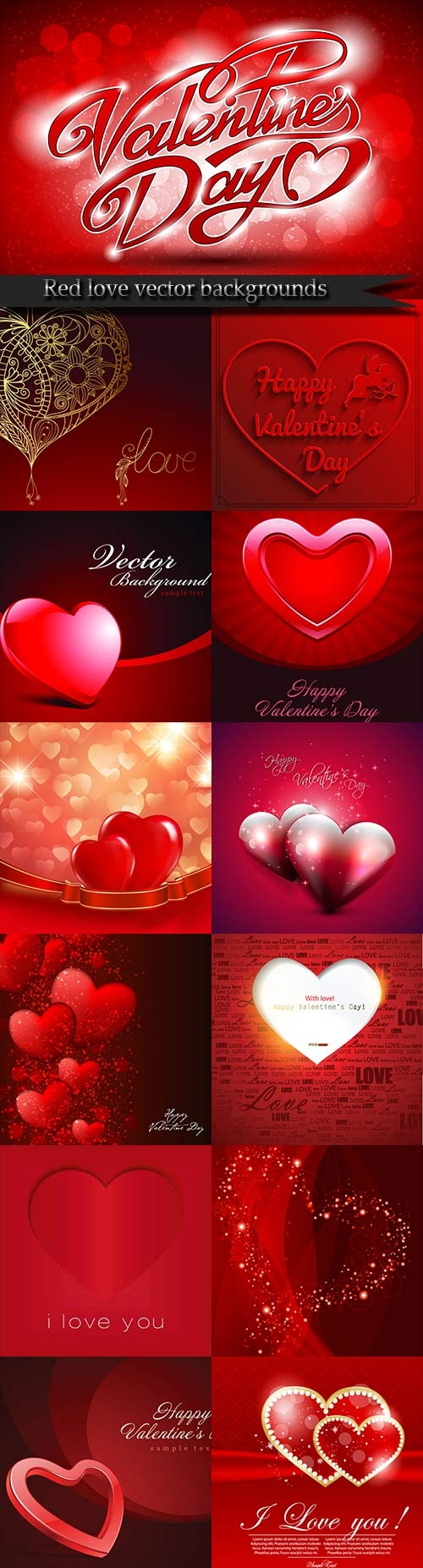 Red love vector backgrounds
