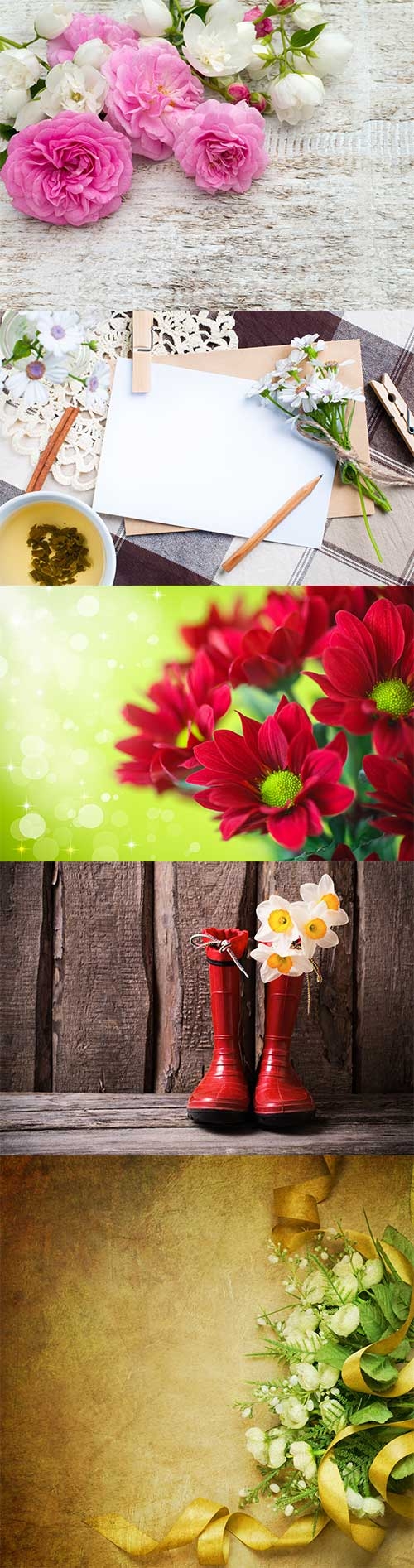 Background cards with flowers