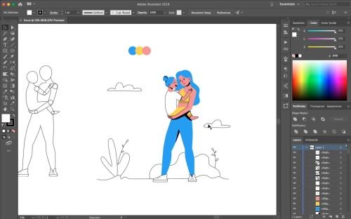���� �� �������� ��������� � Adobe illustrator (2020)